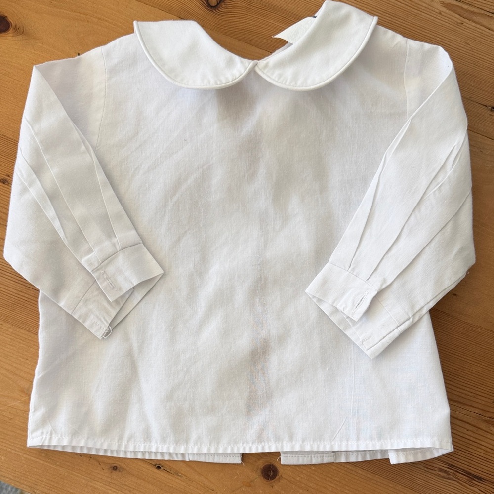 Elegant White Long Sleeve Kids Shirt with Collar